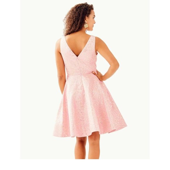 LILLY PULITZER Elaine Pink Tropics A Line Dress Size 2 NEW - Picture 5 of 5